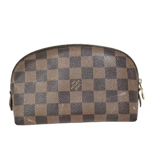 LOUIS VUITTON Pochette Cosmetic Pouch Bag Damier Ebene Leather BN N47516 04EB368 - Picture 1 of 14
